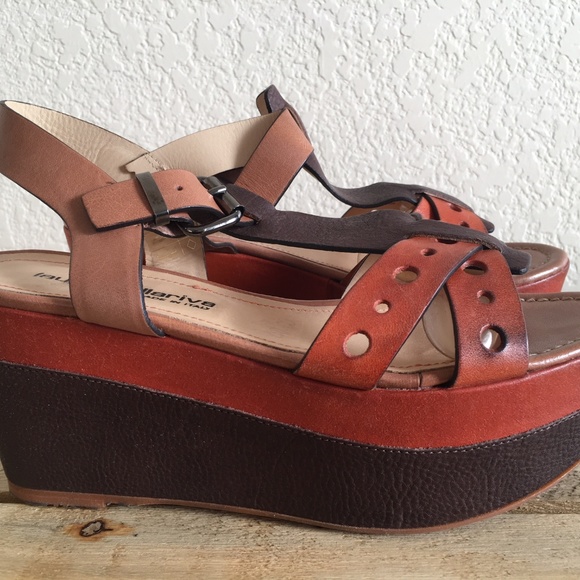 Laura Bellariva Orange Platform Sandals - Picture 5 of 8